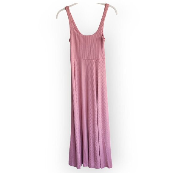 Whimsy + Row sleeveless blush ribbed square-neck modal Frankie midi dress size S - Picture 3 of 9